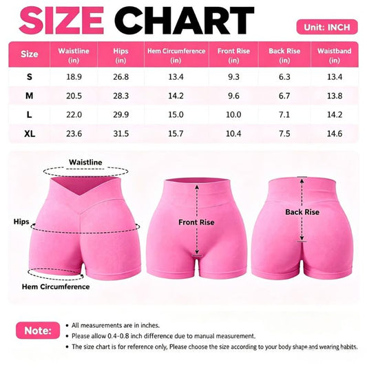 V-Waist High Waist Yoga Shorts for Women