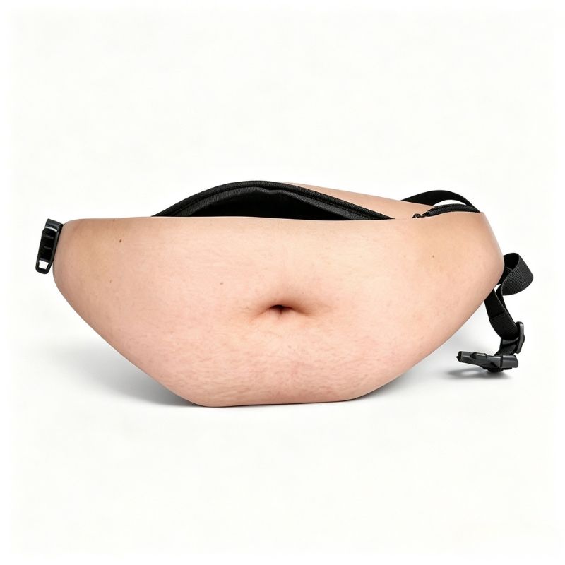 Funny Belly Bag-Realistic Big Belly Novelty Waist Bag