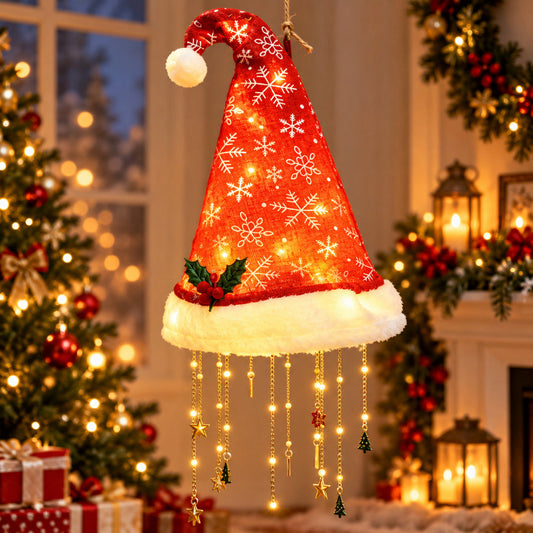 Lighted Santa Hat Hanging Chandelier