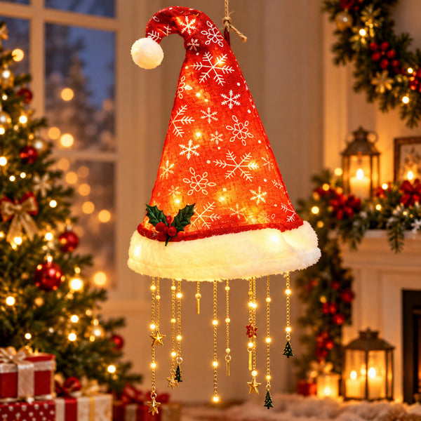 Lighted Santa Hat Hanging Chandelier