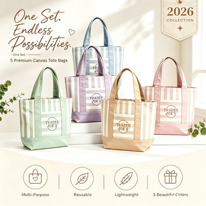 Fashionable Striped Canvas Tote Bag