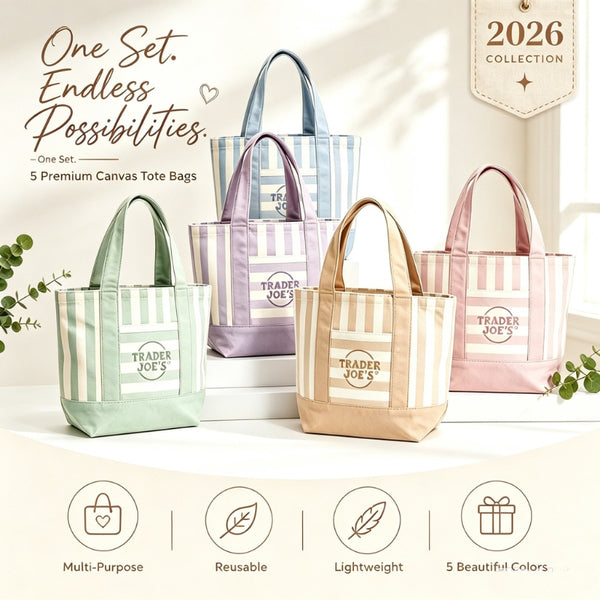 Fashionable Striped Canvas Tote Bag