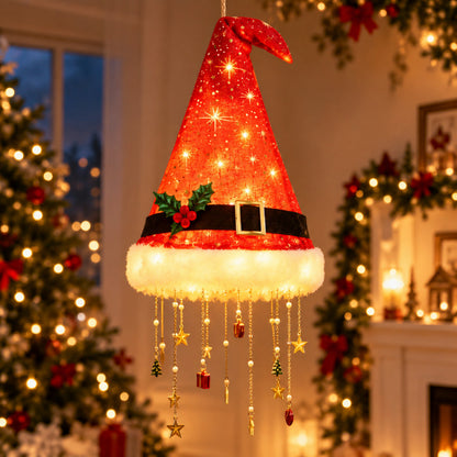 Lighted Santa Hat Hanging Chandelier