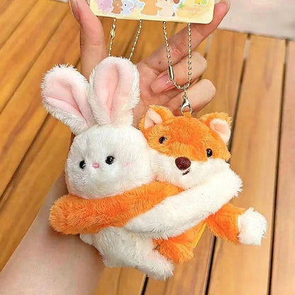 Hugging Animals Couple Keychain