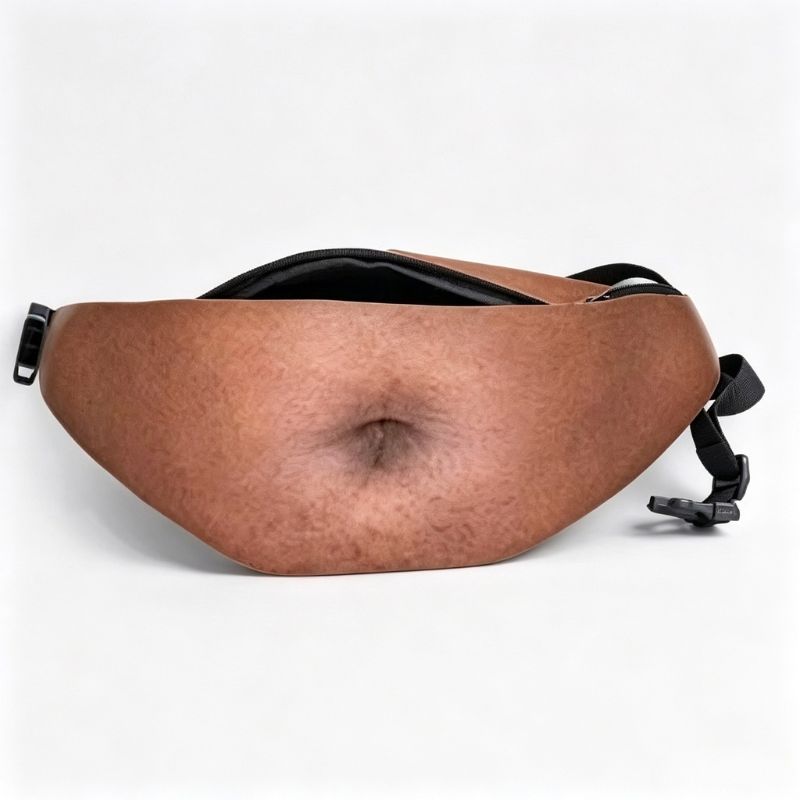 Funny Belly Bag-Realistic Big Belly Novelty Waist Bag