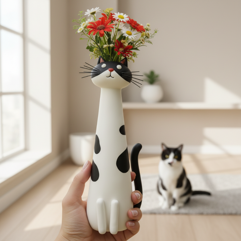 Handmade Quirky Cat-shaped Vase