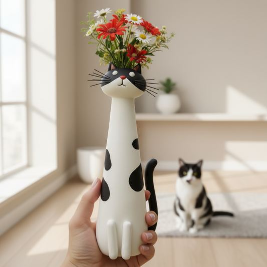 Handmade Quirky Cat-shaped Vase