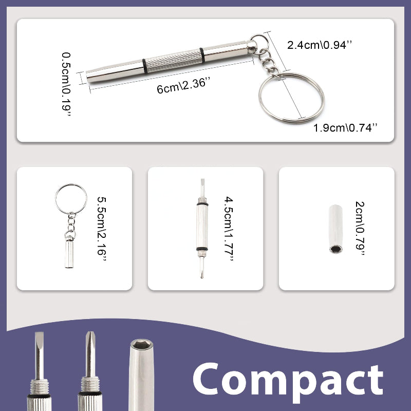 3-in-1 Mini Eyeglass Repair Screwdriver Set