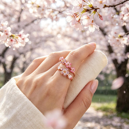 Peach Blossom Flower Ring