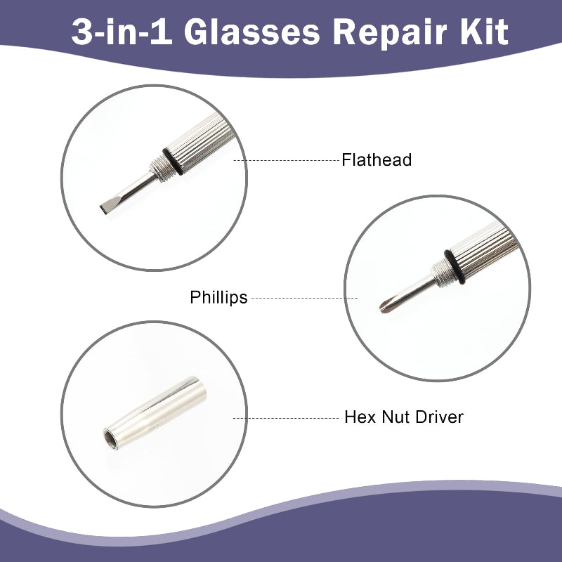 3-in-1 Mini Eyeglass Repair Screwdriver Set