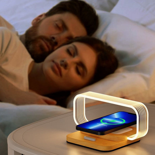 3-in-1 Wireless Charging Bedside Lamp with Phone Stand