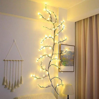 Willow Vine Fairy Lights — USB-Powered, 8 Modes, Remote & Timer, Bendable Branches