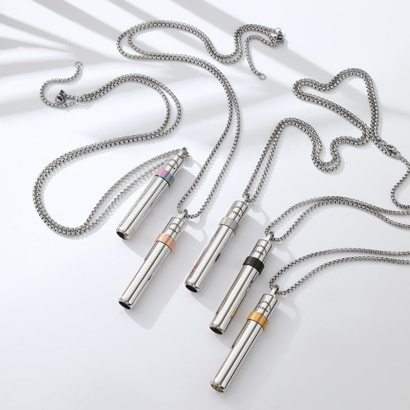 528Hz Rotating Breathing Necklace – Stainless Steel Meditation Pendant for Relaxation