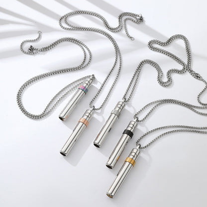 528Hz Rotating Breathing Necklace – Stainless Steel Meditation Pendant for Relaxation
