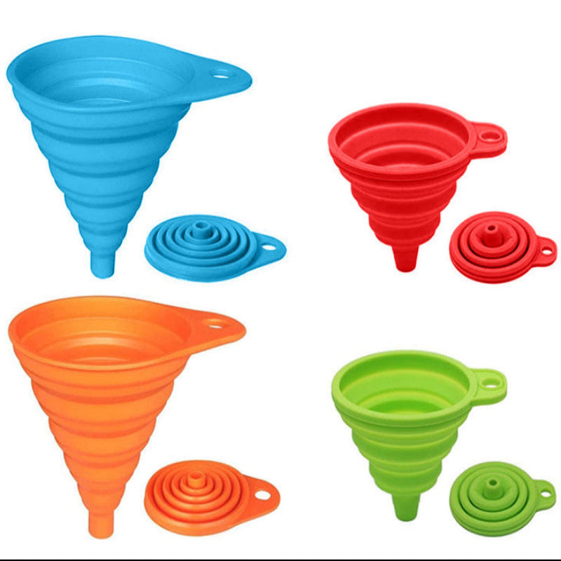 4-Piece Silicone Collapsible Funnel Set