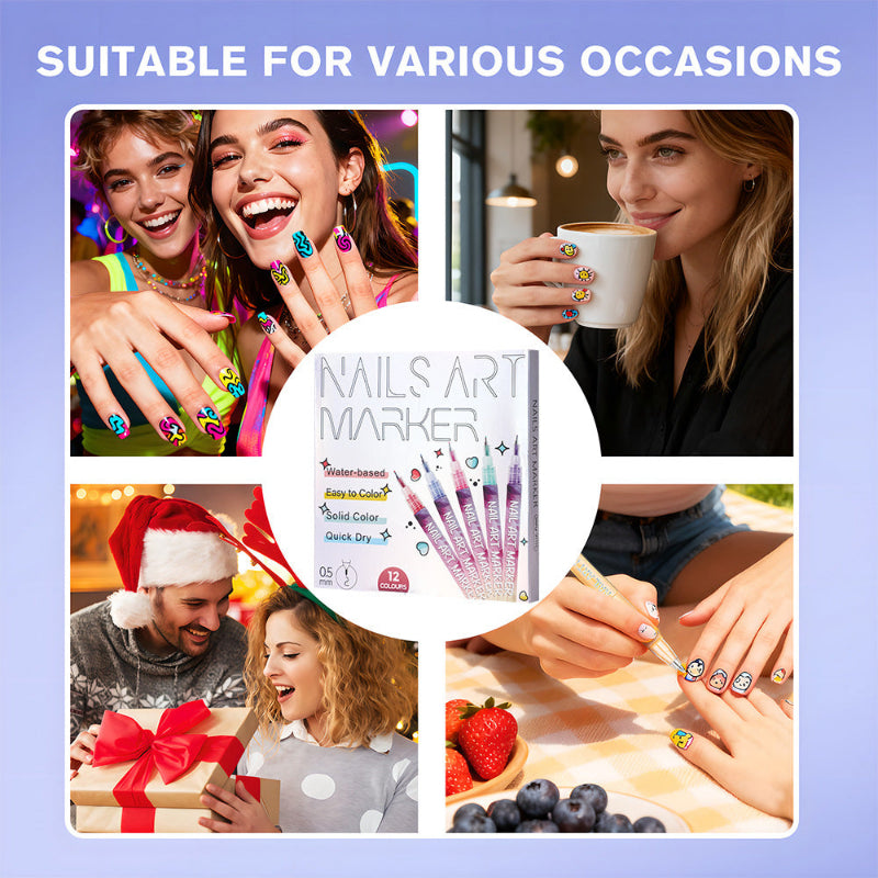 12 Colors Nail Art Pen Set