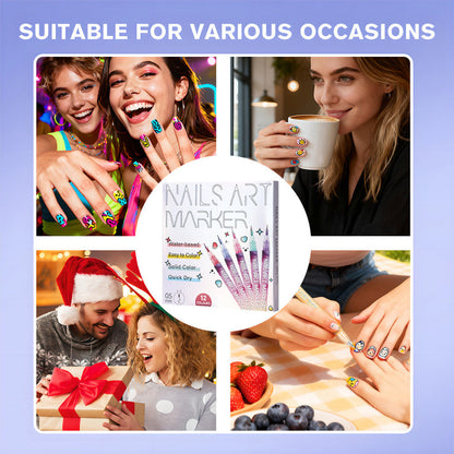 12 Colors Nail Art Pen Set