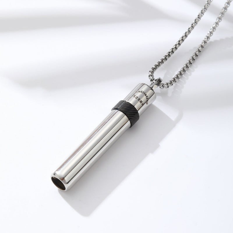 528Hz Rotating Breathing Necklace – Stainless Steel Meditation Pendant for Relaxation