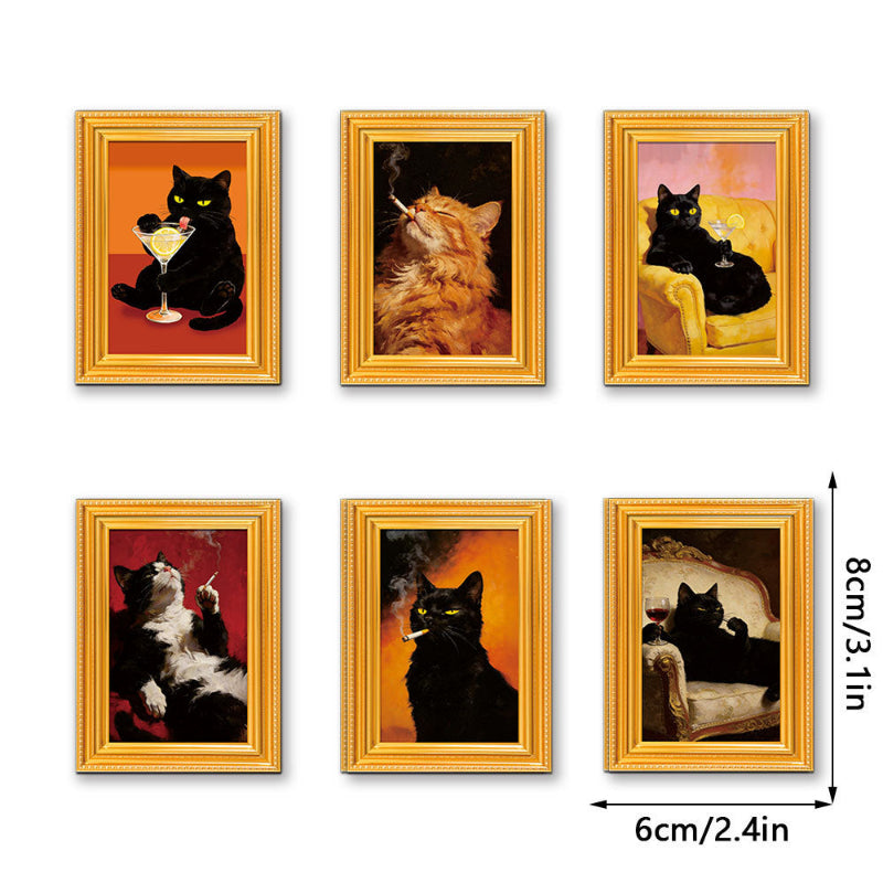 PurrFrame™ Vintage Rebel Cats Fridge Magnets