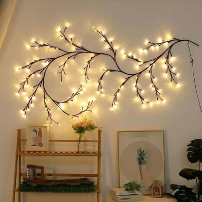 Willow Vine Fairy Lights — USB-Powered, 8 Modes, Remote & Timer, Bendable Branches