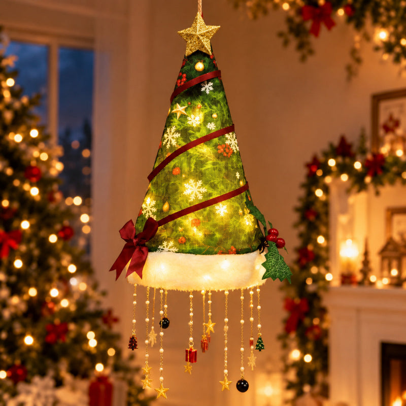 Lighted Santa Hat Hanging Chandelier