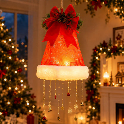 Lighted Santa Hat Hanging Chandelier
