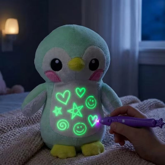 Glow-in-the-Dark Plush Toy with Light Pen – Draw & Glow