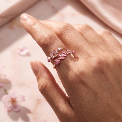 Peach Blossom Flower Ring