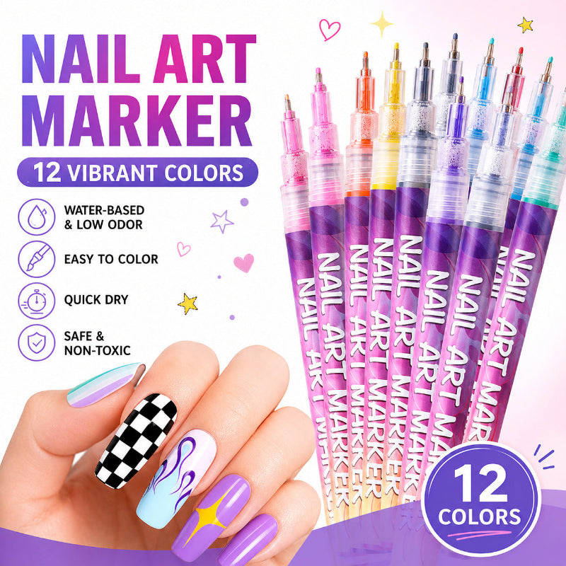 12 Colors Nail Art Pen Set