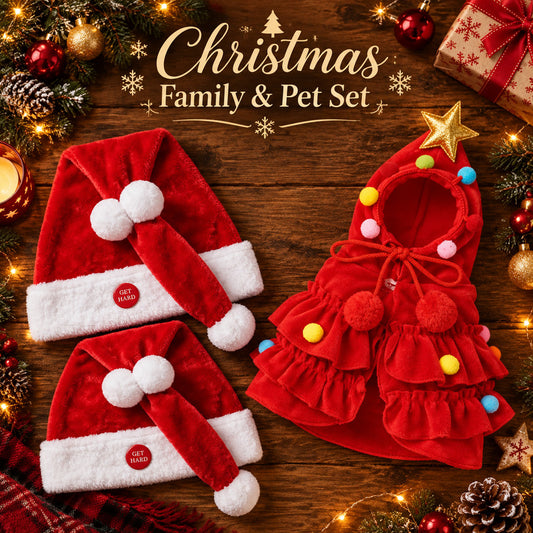Christmas Family & Pet Set — 2 Moving Hats + Pet Cape