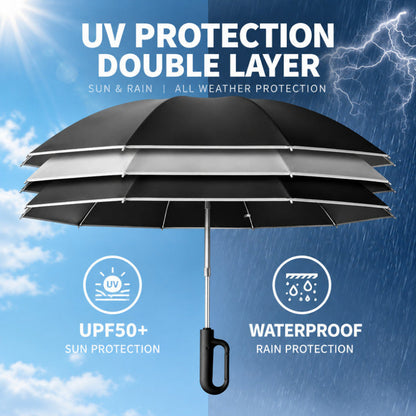 Auto-Open Reflective Umbrella | UPF50+ Sun & Rain Protection