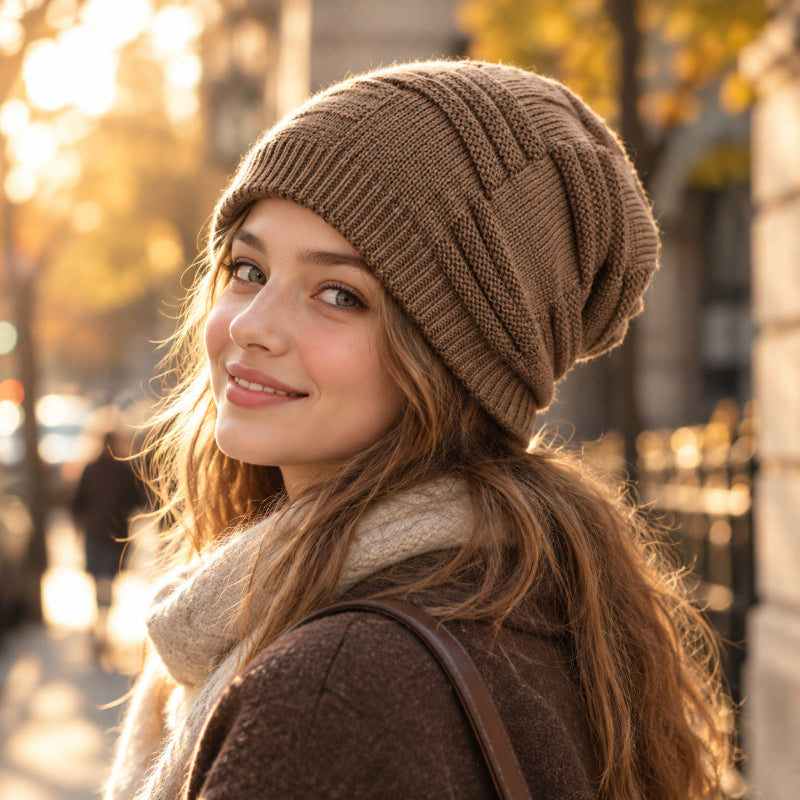 Velvet-Knit Three-Stripe Beanie
