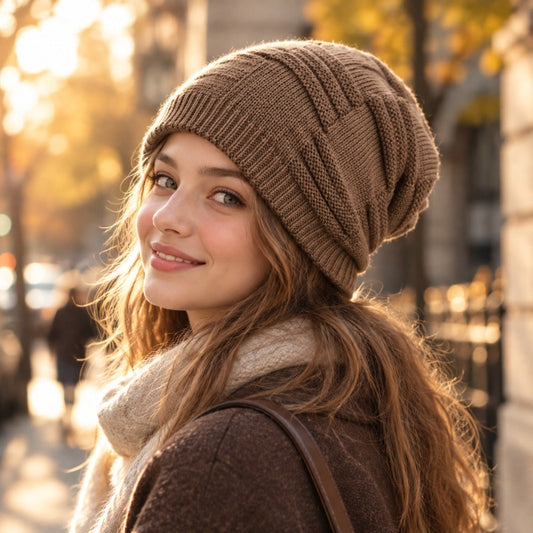 Velvet-Knit Three-Stripe Beanie